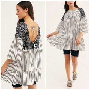 Free People Sz S Tunic Mini Striped Lola Dress